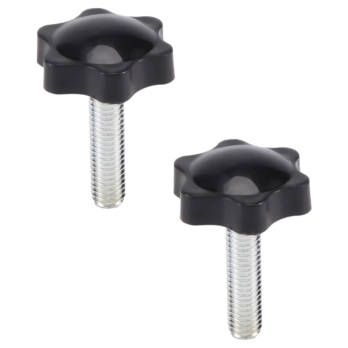 2 Pcs M8 x 30mm Male Thread 32mm Star Clamping Knob Black