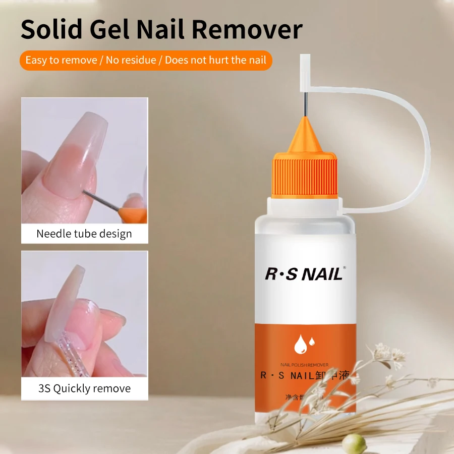 RS NAIL 15 ml Nagelkleberentferner zum Aufdrücken der Nägel. Entfernt leicht falsche Nagelspitzen. Feste Klebstoffe. Gelentferner. Festes Nagelspitzengel