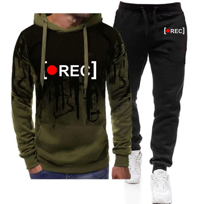 

Suitable Spring And Autumn Men's 2025 Rec Logo Print Classic Handsome High Quality Durable Hoodies Sports Long Pants Suits