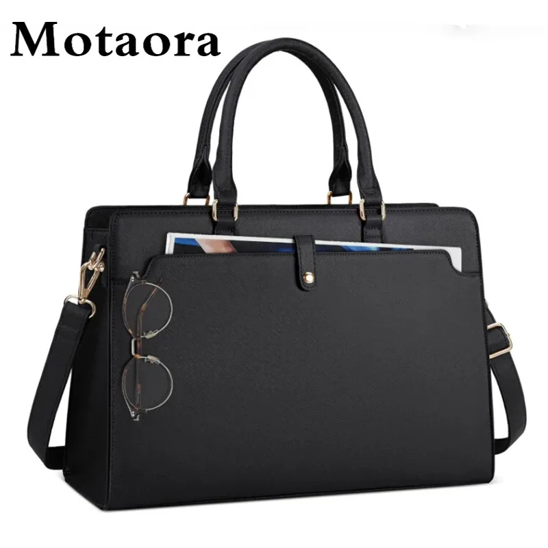 

Women's 15.6 Inch Laptop Tote Bag, Waterproof PU Leather Briefcase for Business Office, Large Capacity Unisex Work Computer Bag