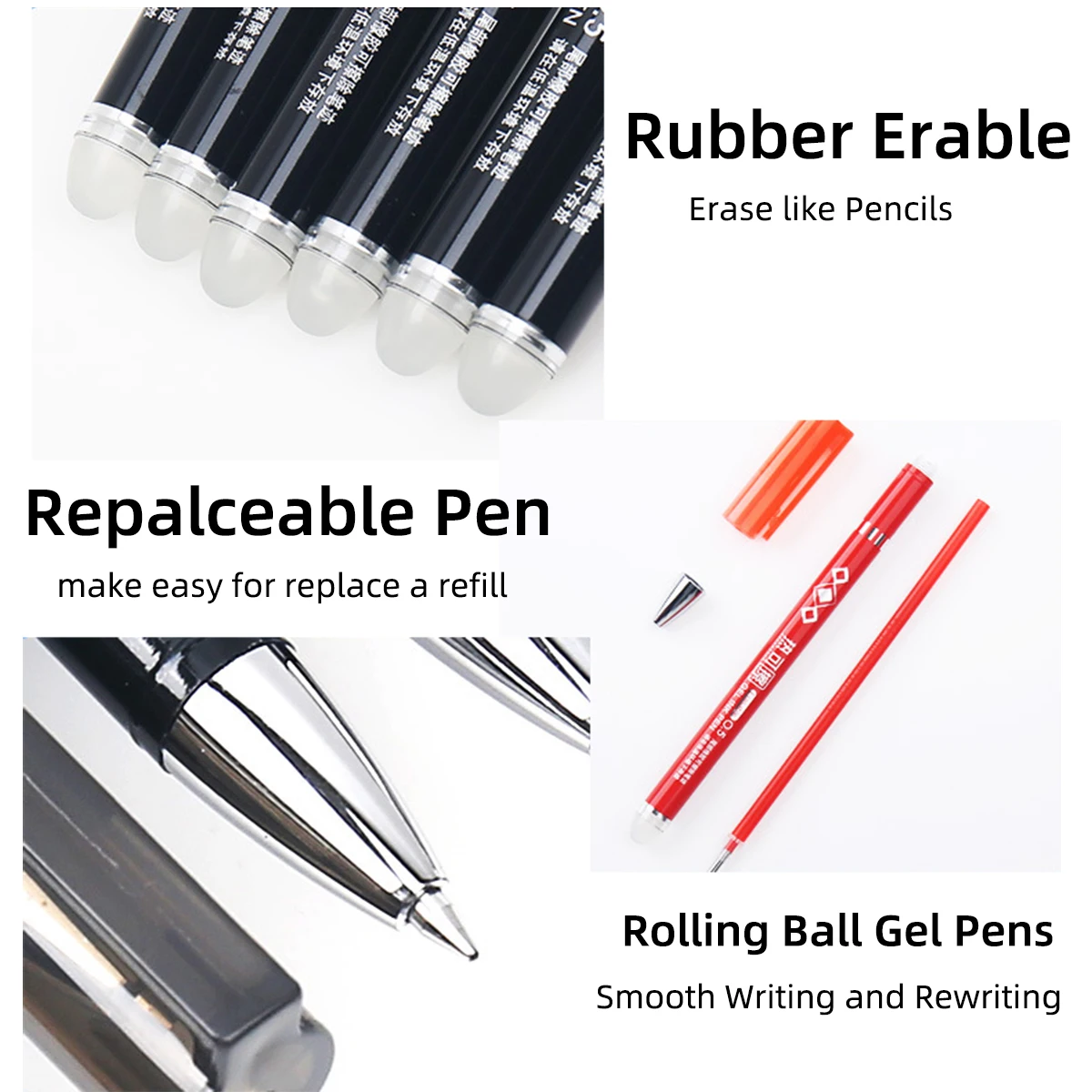 Erasable Pen  Heat Frixion Pens Fine Point 0.5 Writing Pens Stationery  Back to School Gel Pencils Supplies Office