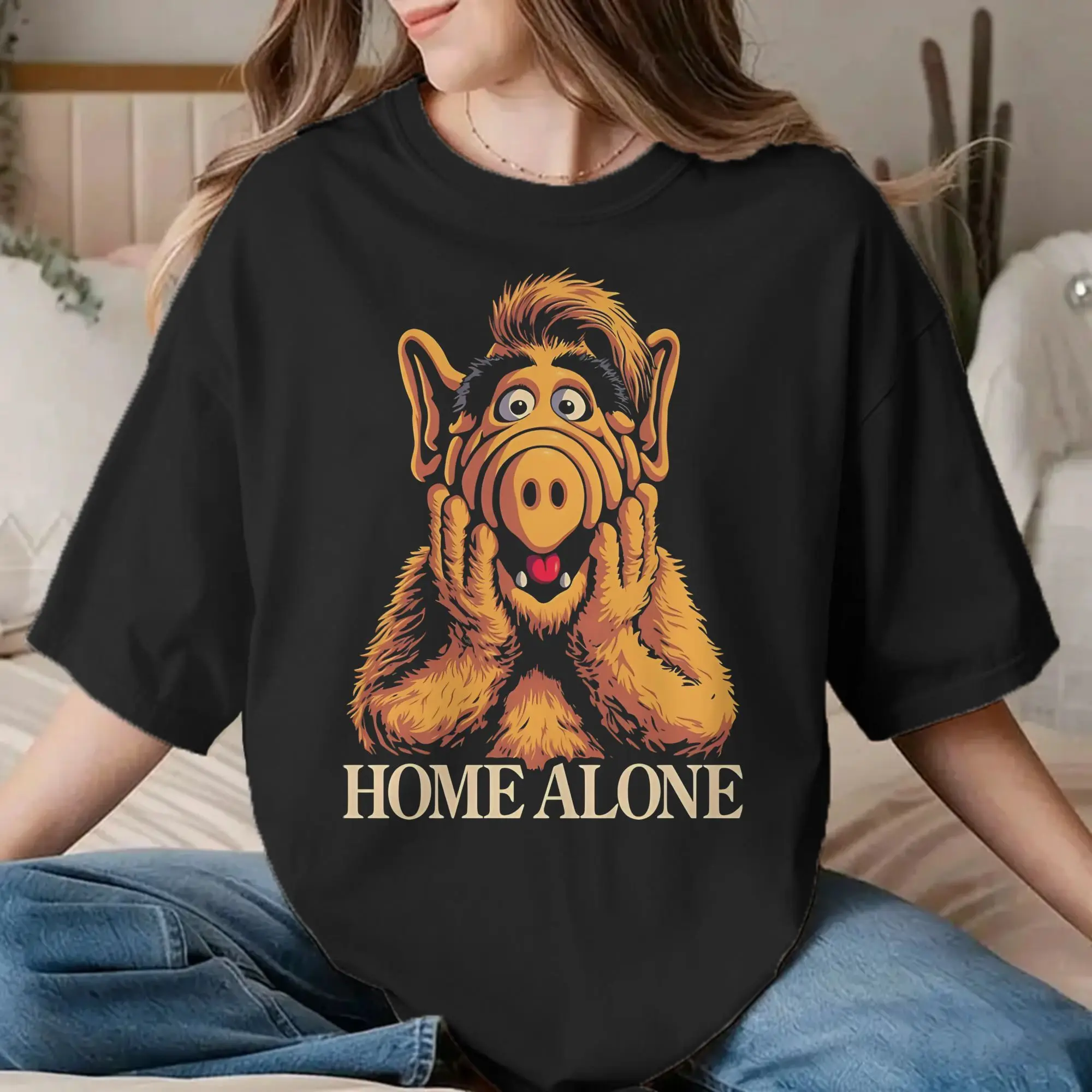 Funny Alf Alien Life Form Scream for Men Women T Shirts  Crazy Tee Shirt Short Sleeve T-Shirt Pure Cotton Birthday Present Tops