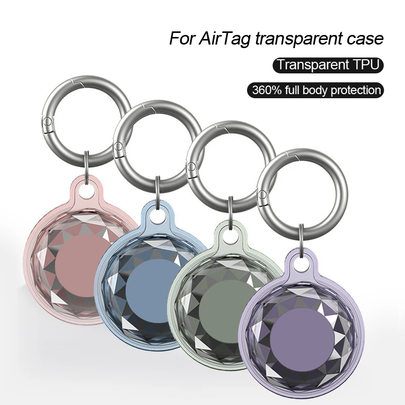 For Apple Airtag Case Transparent TPU Waterproof Protective Full-Coverage Cover Kid Cat Dog Bag Wallet Locator Anti-lost Tracker