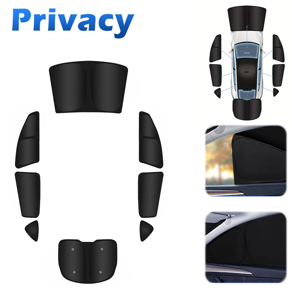 

8Pcs/Set Car Multi Sun Shade UV Protection Car Windows Sun Shade Total Blackout Sun Visors for Tesla Model Y 2020-2024