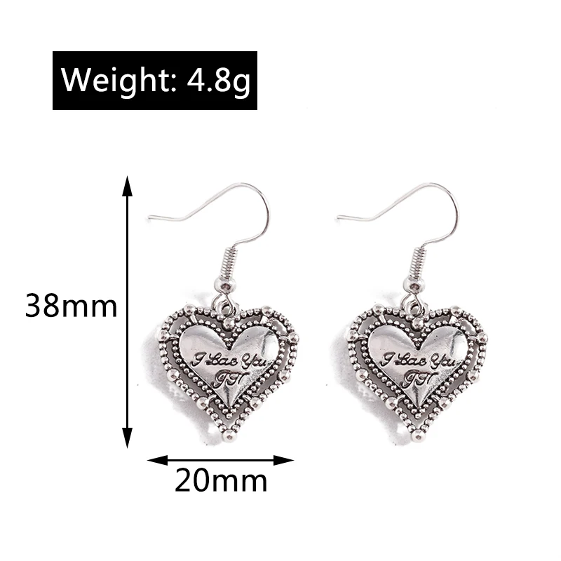 Ethnische Legierungs-Ohrringe mit Herzanhänger für Damen und Mädchen, Party- und Festival-Schmuck, Geschenke – Detail 6