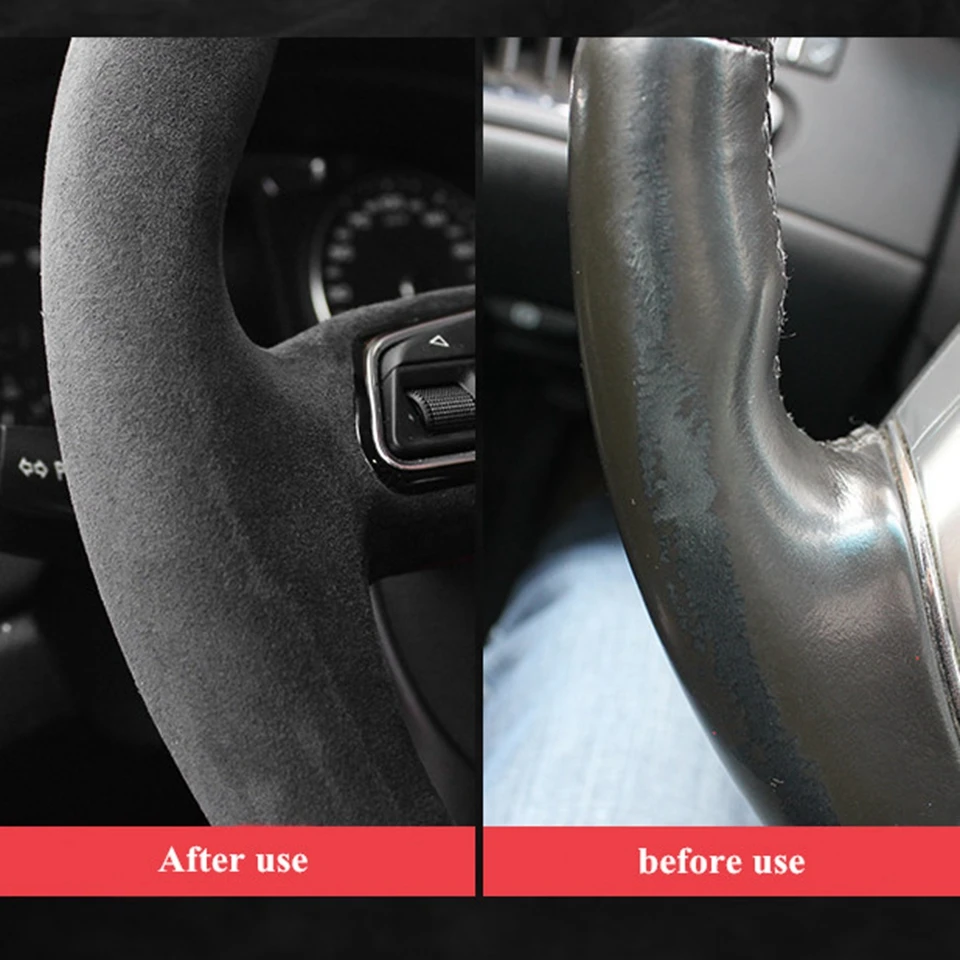 Handgenähter Wildleder-Lenkradbezug für Mazda MX-5 MX5 2016–2020, individuelles DIY Auto-Lenkradgehäuse – Detail 4
