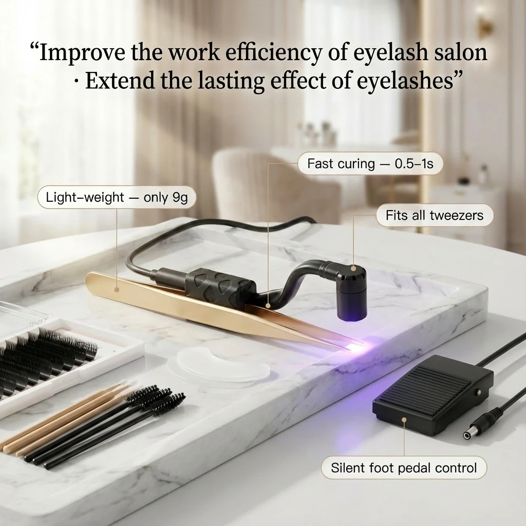 UVまつげピンセットライト 2W ヒートレスLEDライト U - Eyelash Extension Videos のレビューと価格