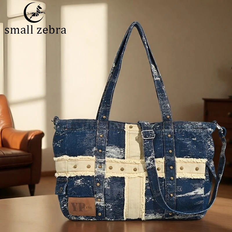 

Винтажная джинсовая сумка через плечо в уличном стиле, пригородная сумка для покупок