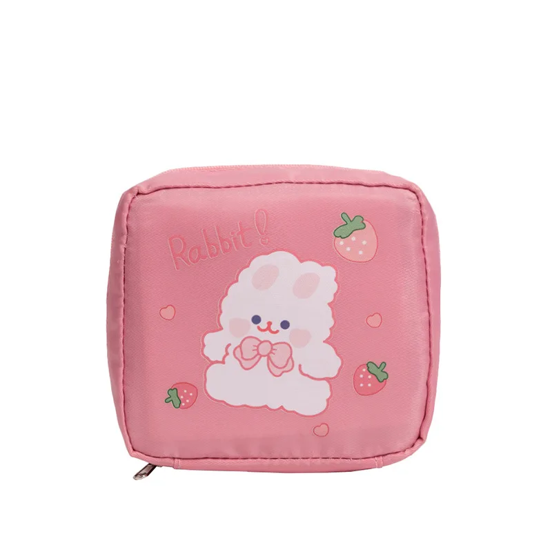 Borsa per tovaglioli igienici per cartoni animati borsa da viaggio per ragazza Mini borse per il trucco borsa portatile per auricolari con rossetto