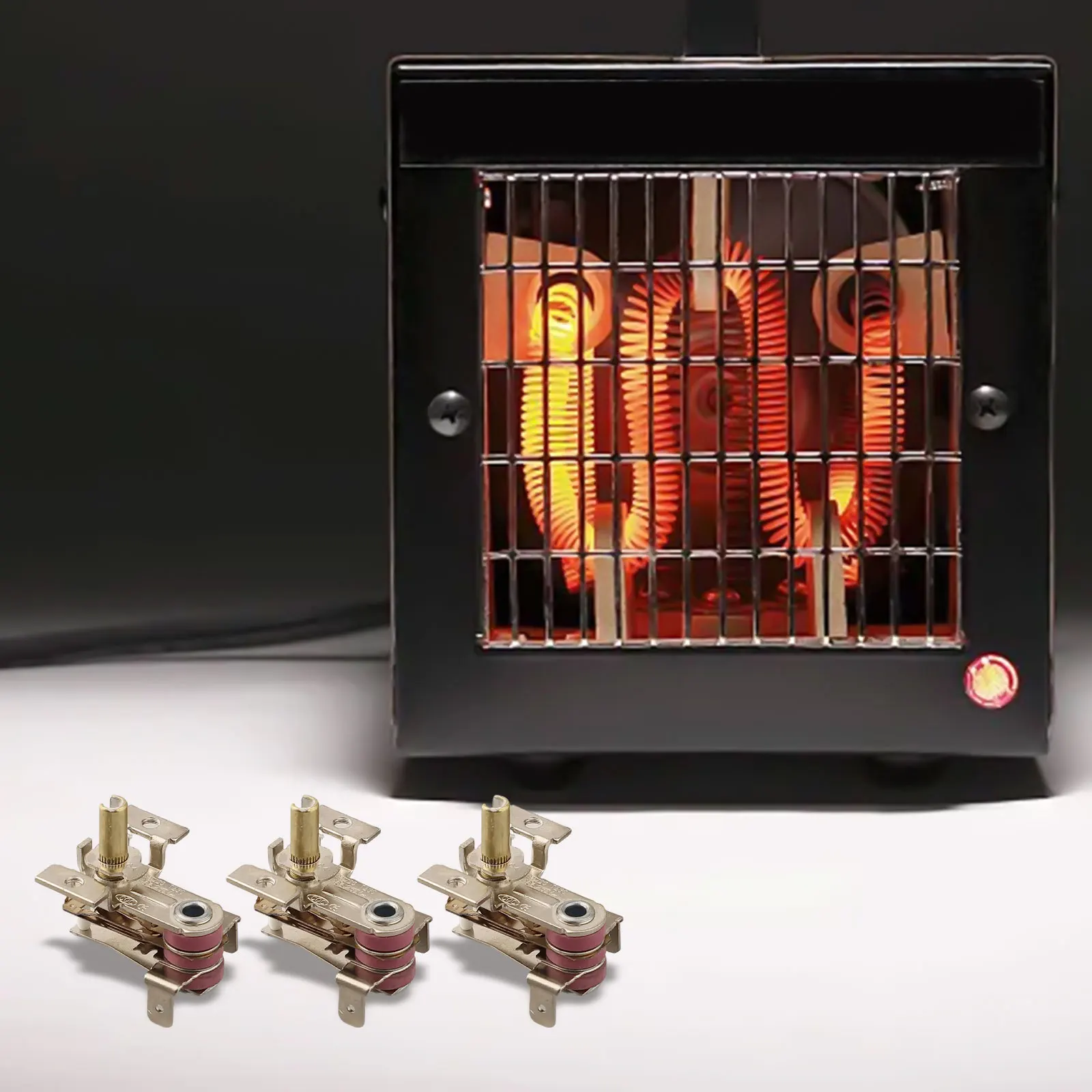 Juego de tres interruptores de control de temperatura con configuraciones ajustables clasificados en CA 250 V/16 A para varios electrodomésticos