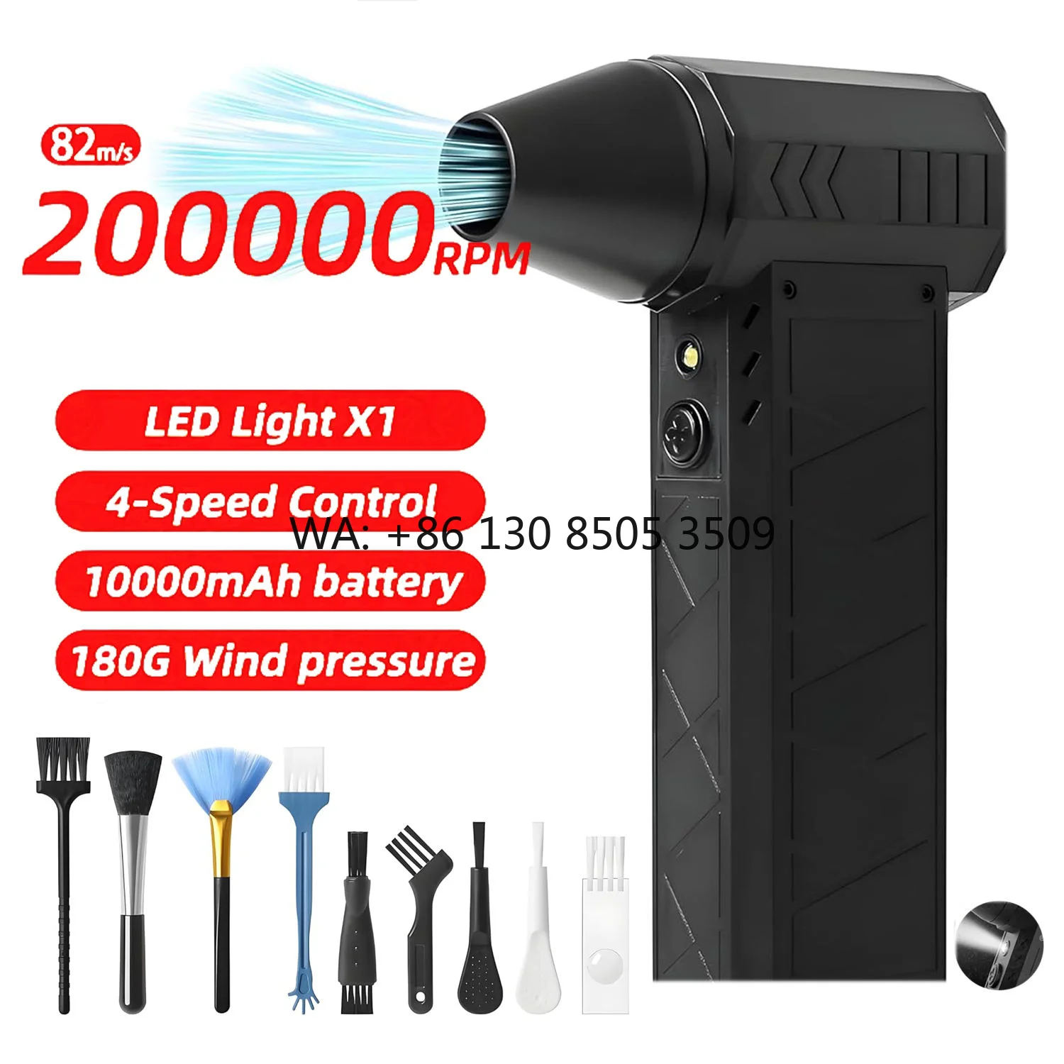 

Portable and Wearable 5 Gear Turbo Cooling Fan 12-Hour Battery Operated Handheld Device for Outdoor Use with Humidify Function