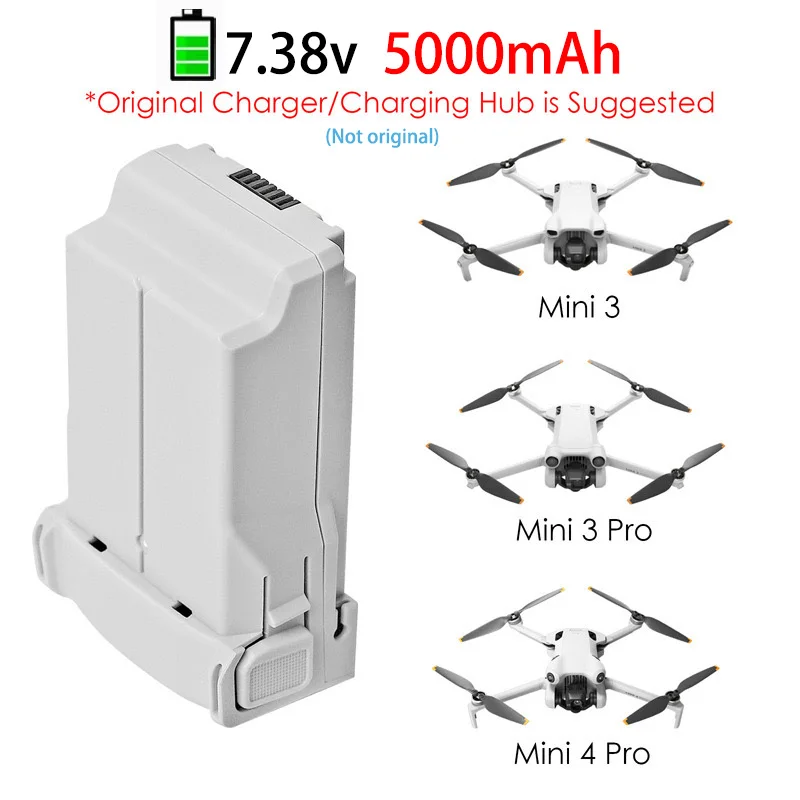 

Интеллектуальная полетная батарея для дронов DJI MINI3/3pro/4pro, 7.38В, 5000мАч, увеличенное время полета