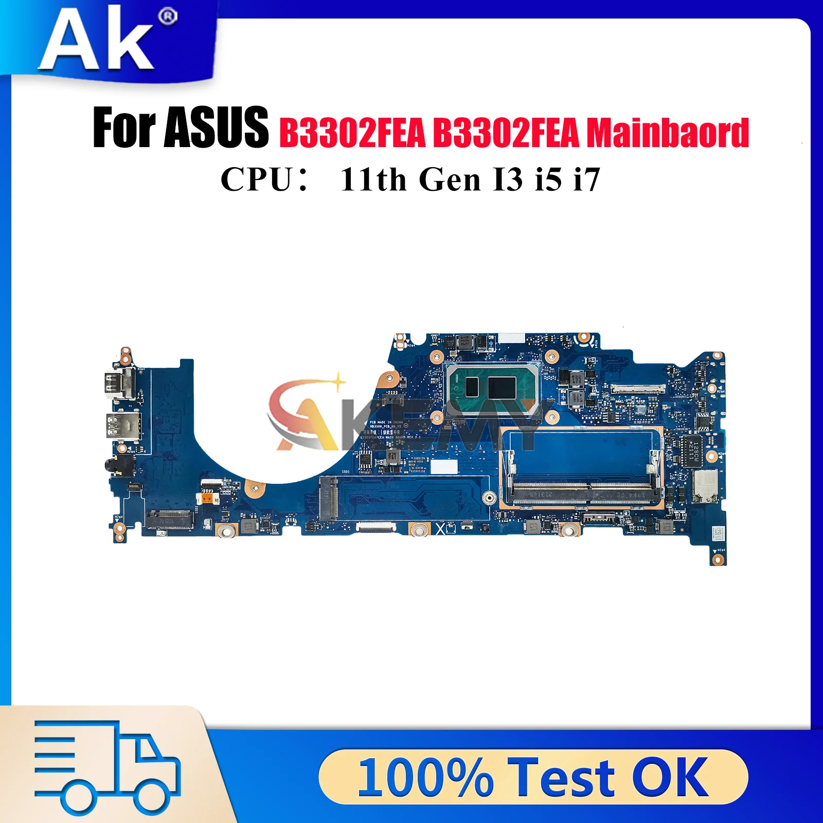 

B3302FEA Материнская плата для ноутбука ASUS ExpertBook B3302FEA B3302F Материнская плата для ноутбука с 11-го поколения I3 i5 i7 tests ОК быстрая доставка