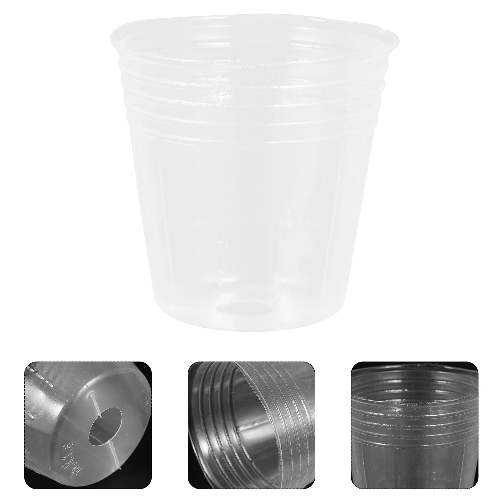 

50 Pcs Nursery Cup Pots with Drainage Holes Flower Clear Plastic Plant for Plants Indoor Large Decorate