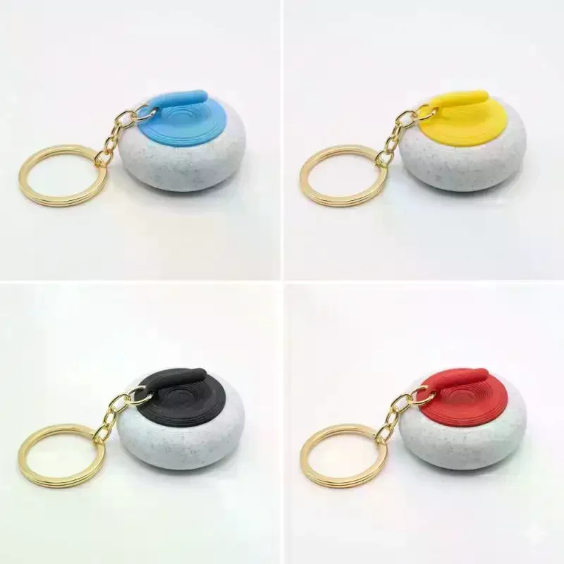 Mini Curling Keychain With Realistic Design And Durable Gold Key Ring Perfect For Curling Fans Souvenir Gift