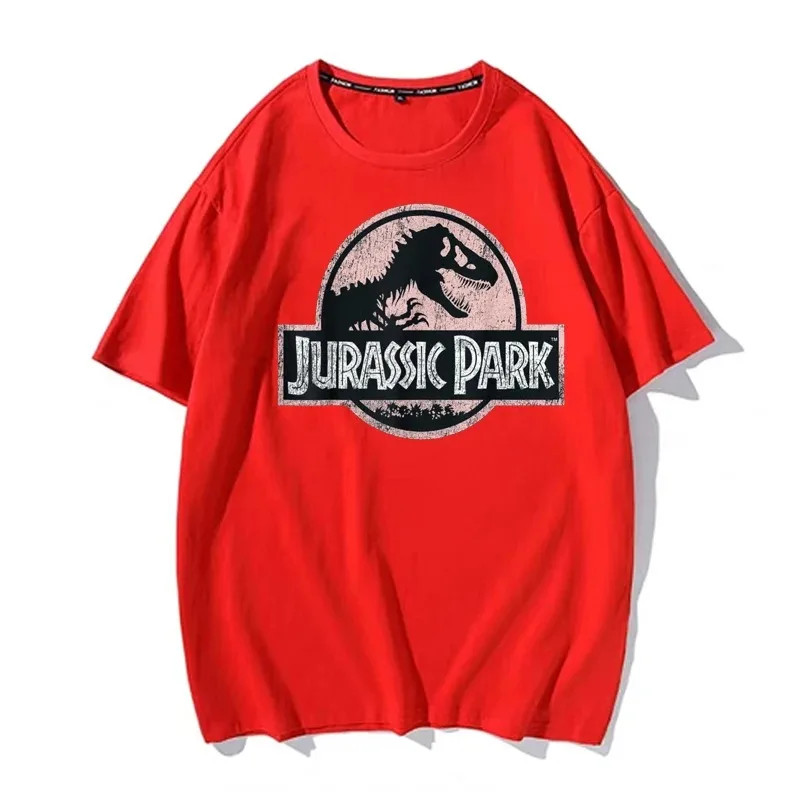 Summer Owersize T-Shirt Jurassic Park Printed 100%  Cotton Men‘s And Women‘s Clothing for Casual T Shirt Fashion Trend T-Shirt