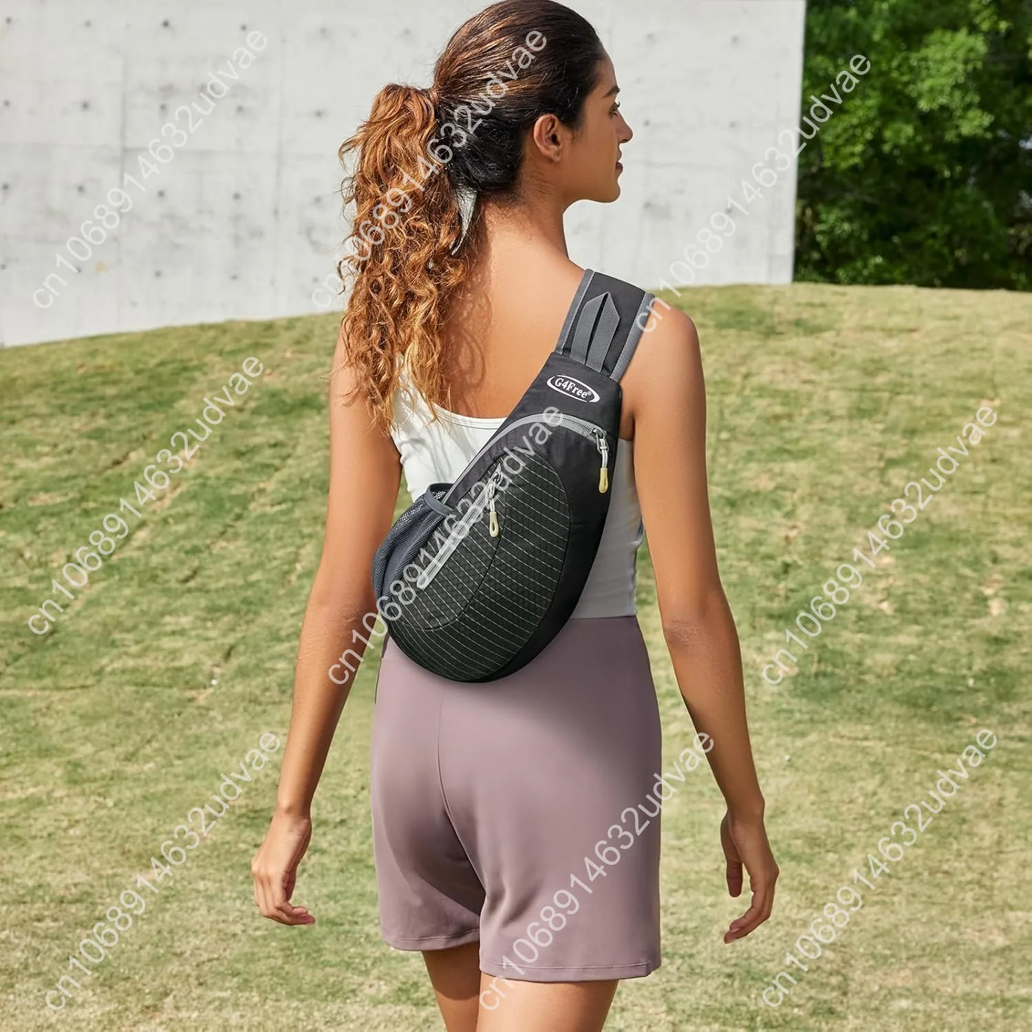 G4Free Tas Selempang Pria dan Wanita Ransel Bahu Ransel Selempang Dada Kecil (Hitam)