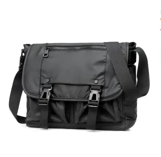 New Men's Bag with Nylon Fabric Film Waterproof Shoulder Bag, Crossbody Bag, Mailman Backpack, Business Student Backpack