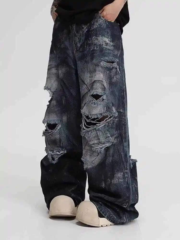 

Women's Baggy Y2k Grunge Ripped Jeans Harajuku Vintage Denim Trouser Oversize Hip Hop Jeans Pants Japanese 2000s Style Clothes