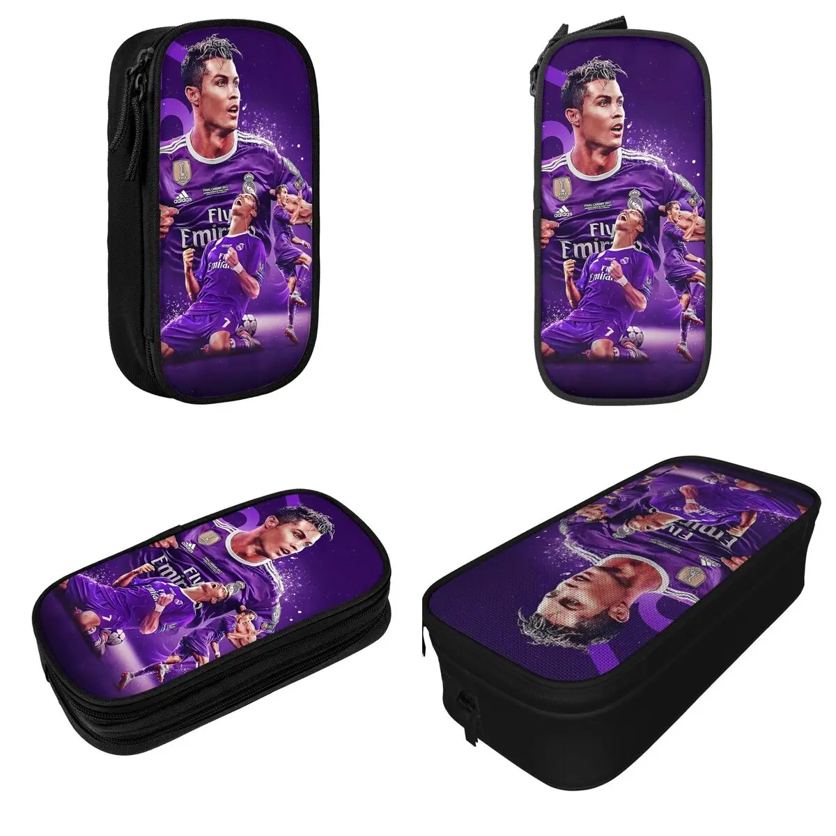 Cr7 Football Soccer Cristianos Pencil Cases Fashion Cr7 Pen Bag Student Big Capacity School Supplies Gifts Pencil Pouch