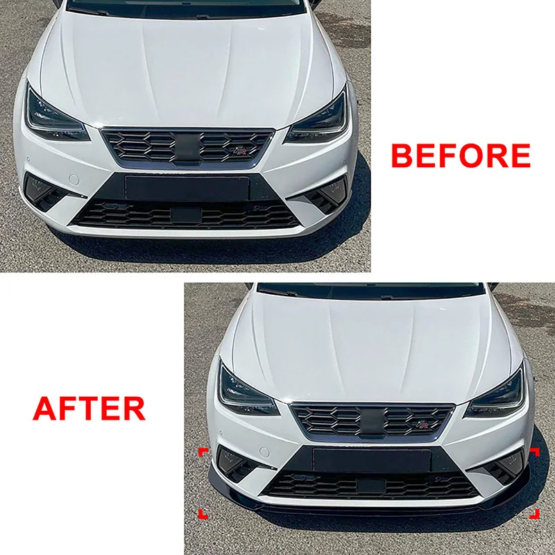 Car Accessories Front Bumper Lip Diffuser Spoiler Trim For Seat Ibiza MK5 Standard/FR 2018 2019 2020 2021 2022 2023 2024 2025 - view 4