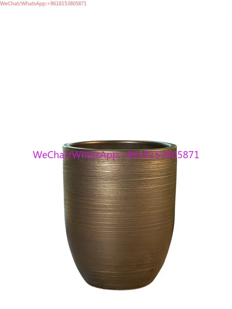New Chinese ceramic retro copper imitation metal vase ornament floor-to-ceiling flower pot tall and large
