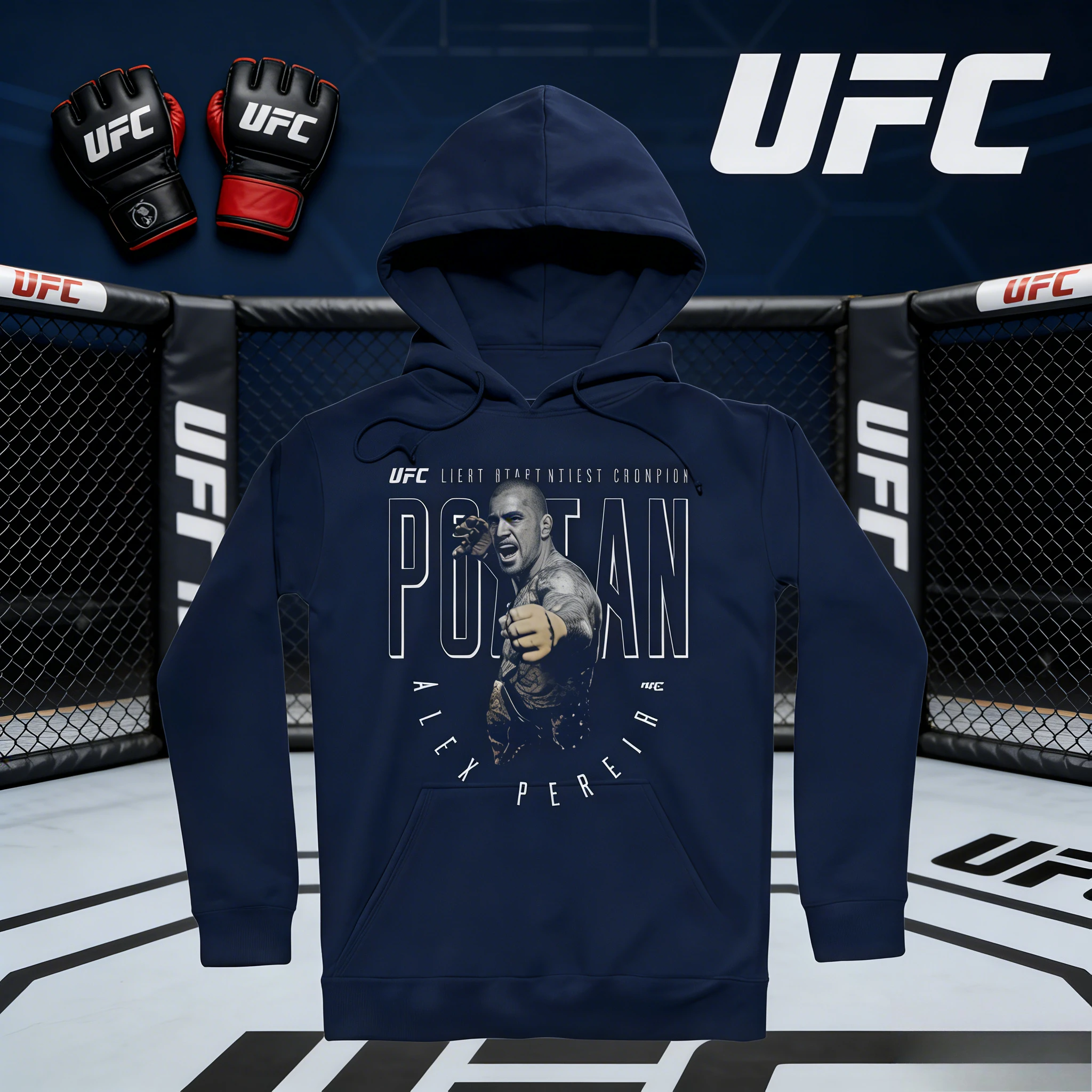 UFC Alex Pereira 2026 مجموعة خريف/شتاء 100% قطن مريح غير رسمي بقلنسوة مناسب لكل من الرجال والنساء