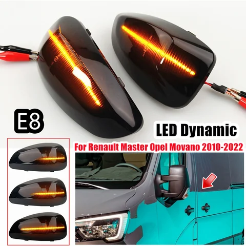Динамические Светодиодные Указатели Поворота В Зеркалах Для Renault Master III EV FV HV JV UV 2010-2023, 12В, Дальний Свет