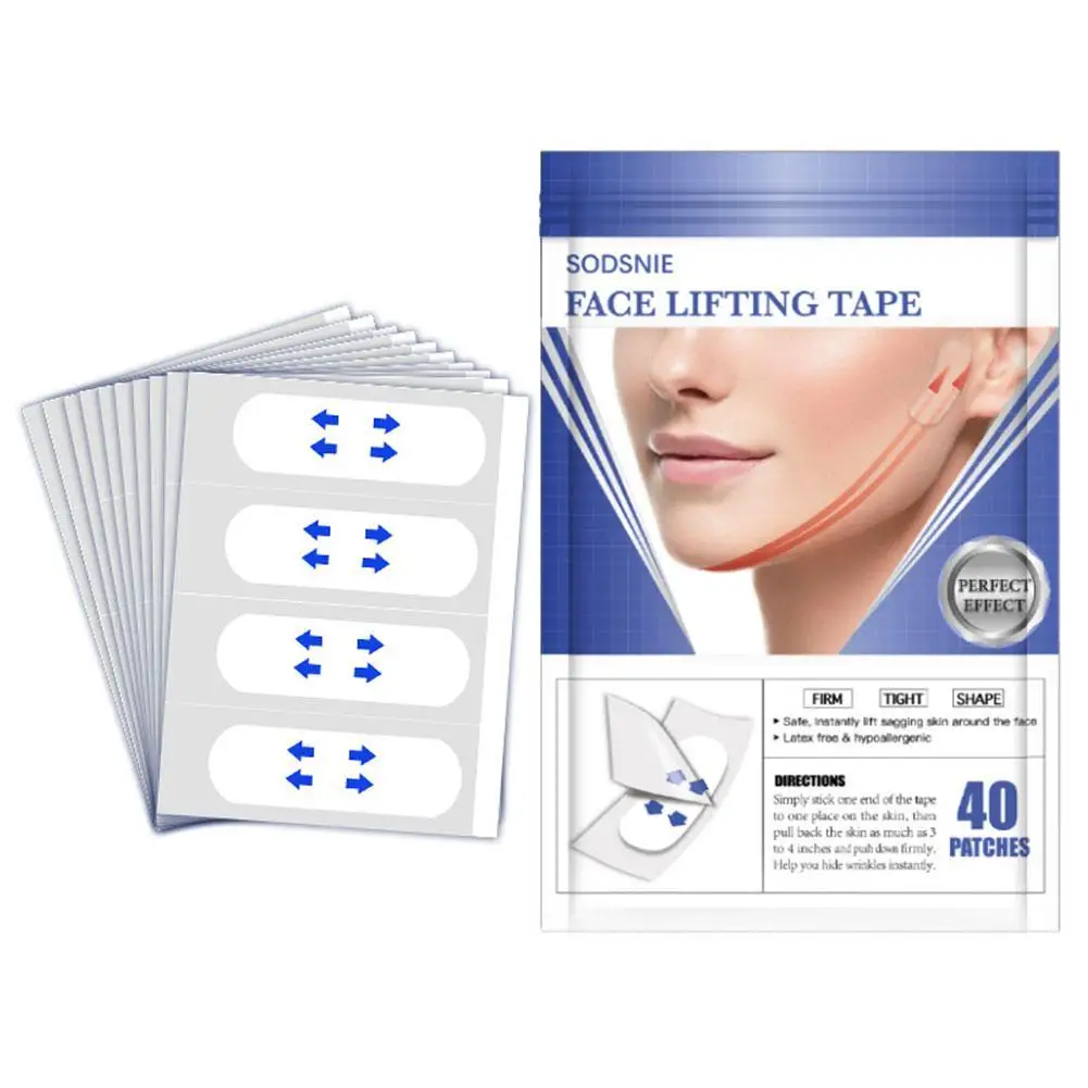 

40 Patch Invisible Face Lifter Tape Waterproof V Face Adhesive Tape Face Lift Tape Lift Tools Anti-Wrinkle Facelifting Patch