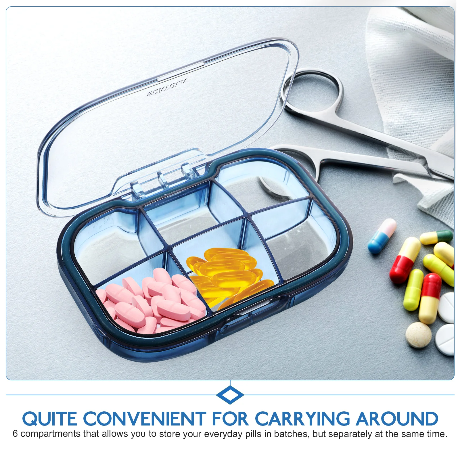 

1pc Portable Pill Box Travel Case 7 Days Medicine Storage Organizer Compartment Container for Home Office Trip Pill Storage Box