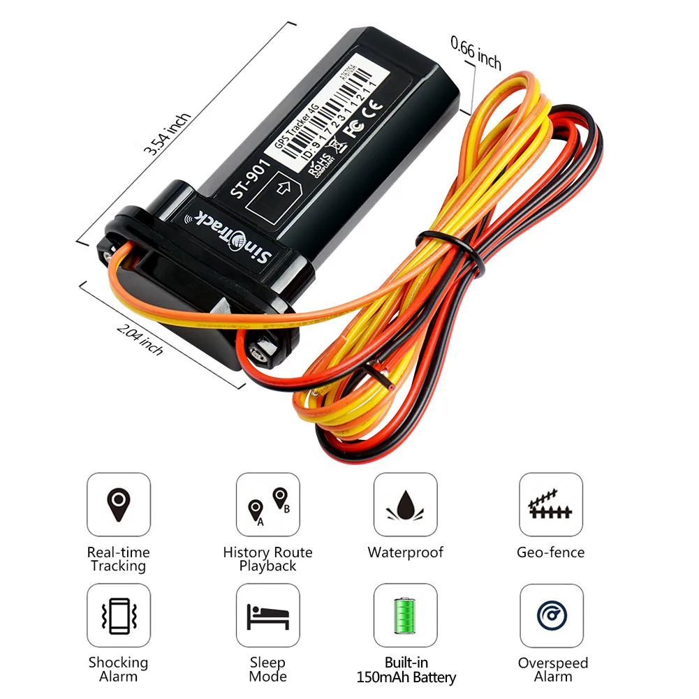 4G Mini Tracker  ST-901L Waterproof Builtin Battery GPS for Car vehicle gps device motorcycle with online tracking software