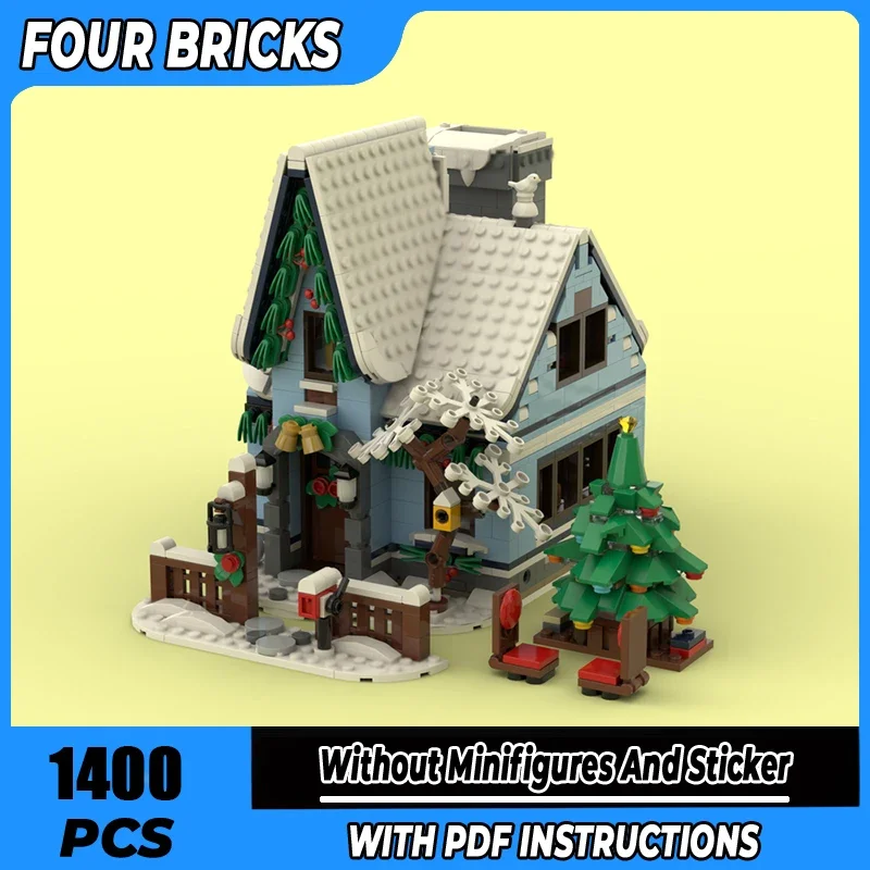 Moc Bausteine Winter Kabine Technologie Modulare Ziegel Modell Geschenke Weihnachten Spielzeug DIY Sets Montage