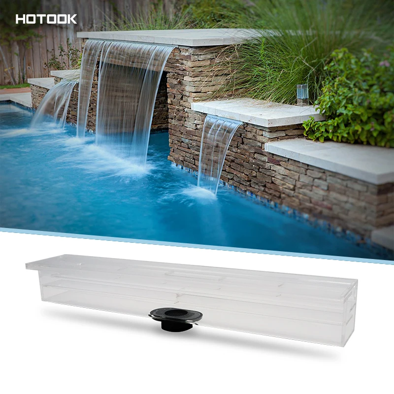 

HOTOOK Outdoor Decorations RGB LED Light Acrylic Pond Fountain Set Patio Swimming Pool Wateall Spillway Kit Wall Garden Shower