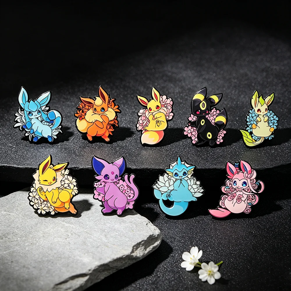 Cute Floral Fantasy Monster Creature Enamel Pins, Colorful Cartoon Animal Lapel Brooch Badges, Backpack Decor Gift
