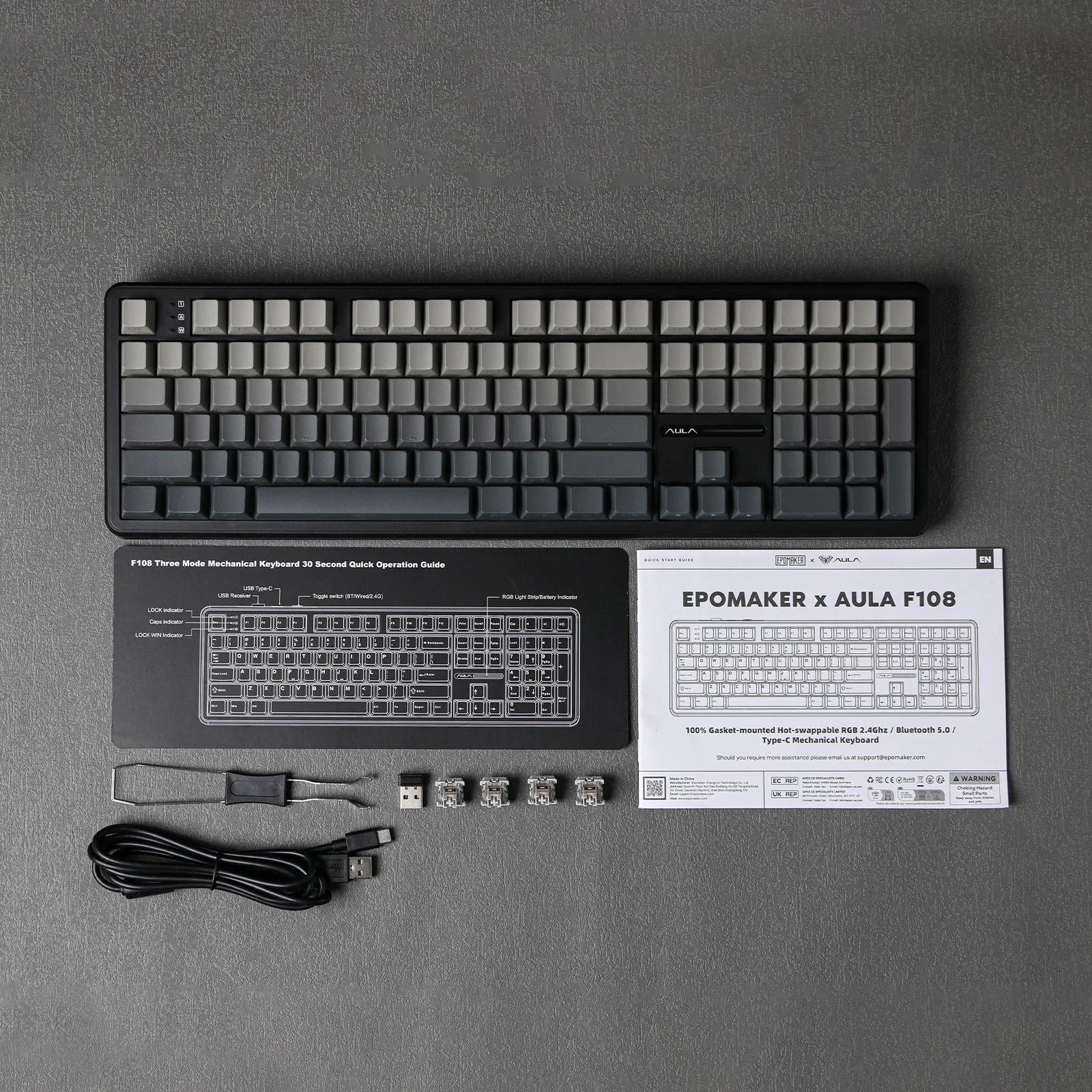EPOMAKER x AULA F108 Mechanical Keyboard 100% ANSI RGB