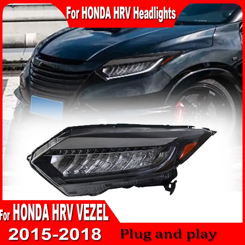 Car Headlight for Honda HR-V Head Lamp 2015-2018 Vezel LED  DRL Bi Xenon Lens High Low Beam Parking Fog Lamp Auto Accessories