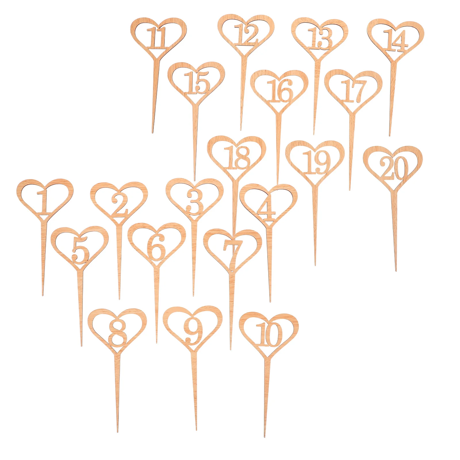 

20 Pcs Heart Wedding Table Decoration Shaped Table Numbers Cards Wedding Decorations Seating Signs Place Holders