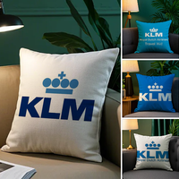Netherlands Klm R-Royal Dutch Airlines Pillow Case Plush Fabric Soft Double Sided Print Sofa Cushion Cover Throw Pillow Covers