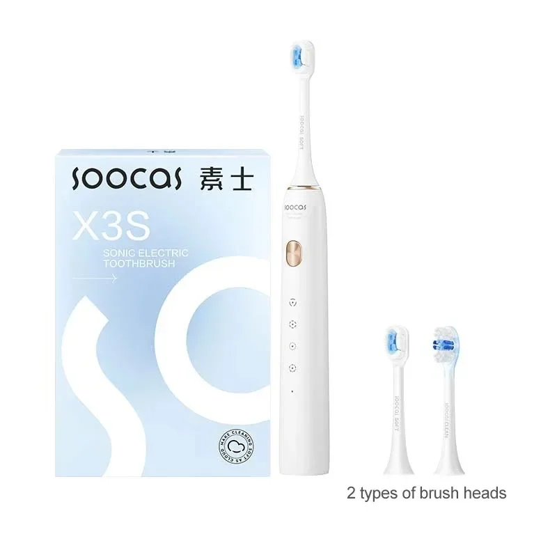 SOOCAS X3S Sonische elektrische slimme tandenborstel voor volwassenen IPX8 Waterdicht 180 dagen batterijduur Ultrasone zachte cloud opzetborstels