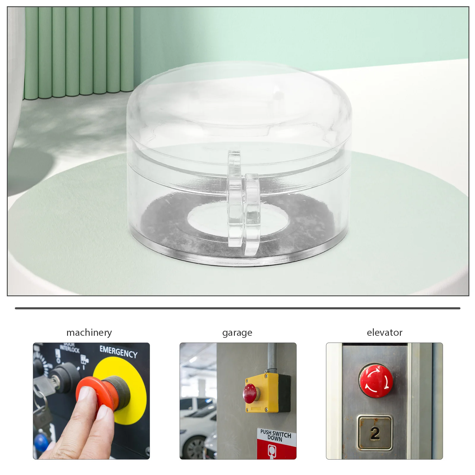 

4Pcs Safety Button Protector Smooth Surface Wide Application Electrician Circuit Garage Garden Protection Push Button Cover