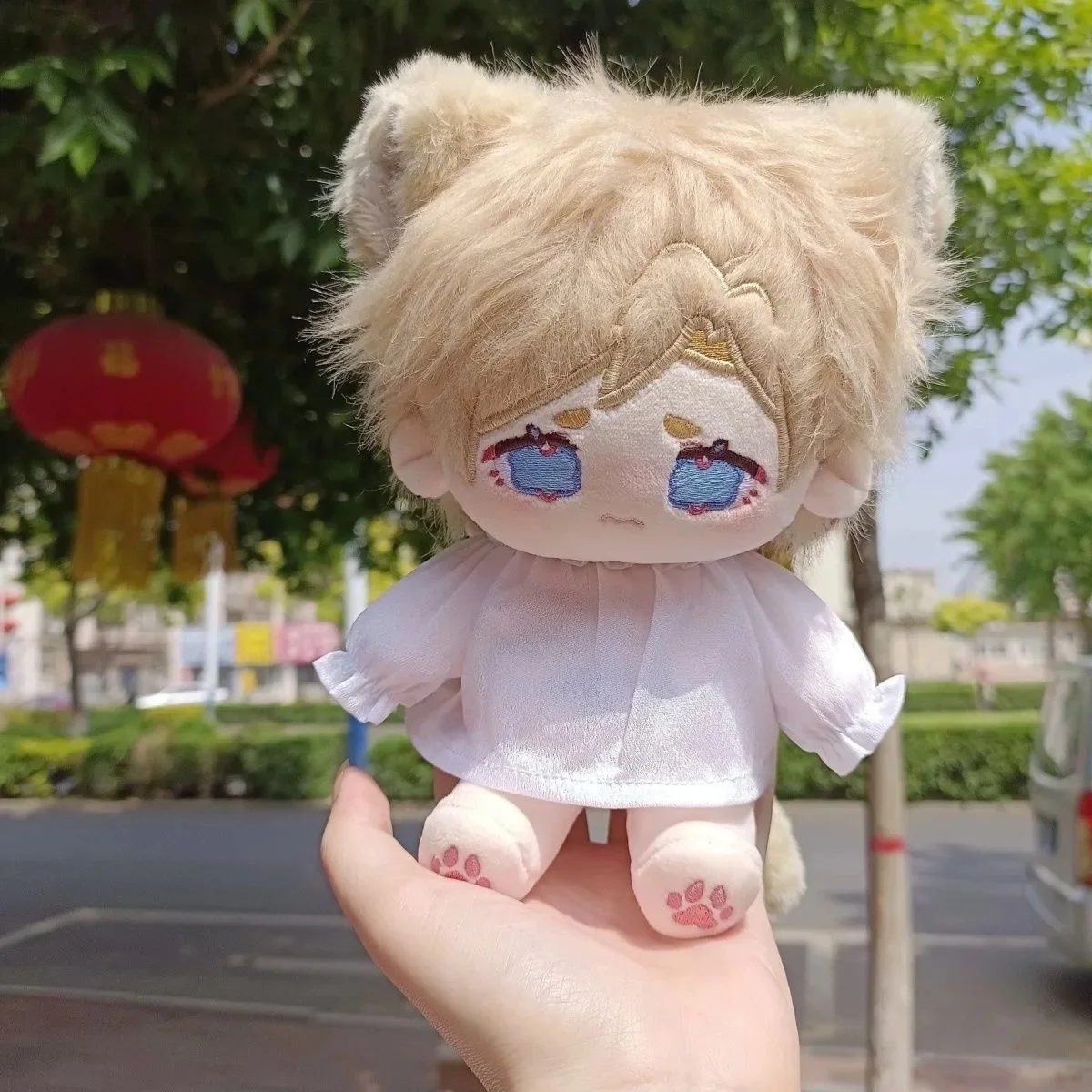 Anime Game Leon Kawaii Dog Cosplay Plush Doll With skeleton Body 20cm Dress Up Clothes Outfit Stuffed Toys Cute Figures Gift