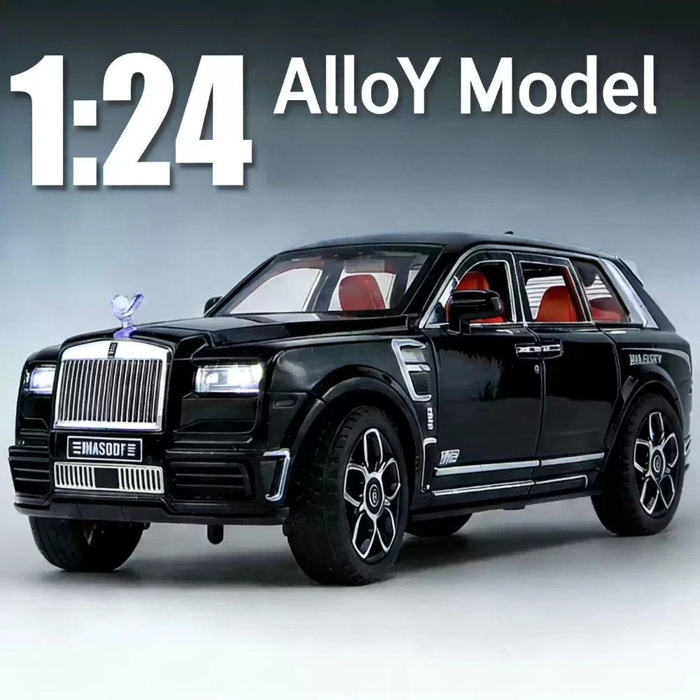 1:24 Cullinan SUV Luxury Car Alloy Model Simulation Sound and Light Toys Collection Hobbies Birthday Gifts