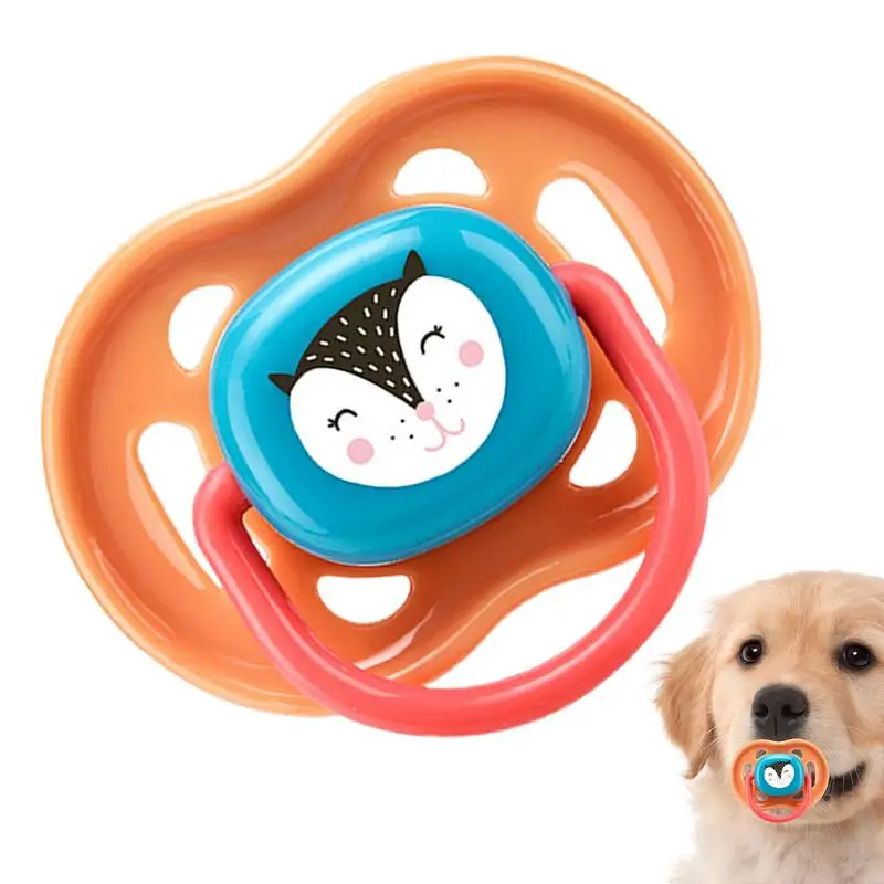 Pacifier Dog Toy Puppy Kitten Calming Pacifier Silicone Pet Puppy Molar Chewing Teeth Cleaning Toy Cartoon Puppy Teether Animal