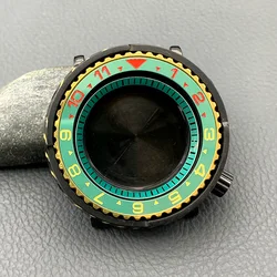 47mm Stainless Steel Black Mod Tuna Canned Watch Case Fits NH35 NH36 Automatic Movement Men Diving 200M Water Resistance Case