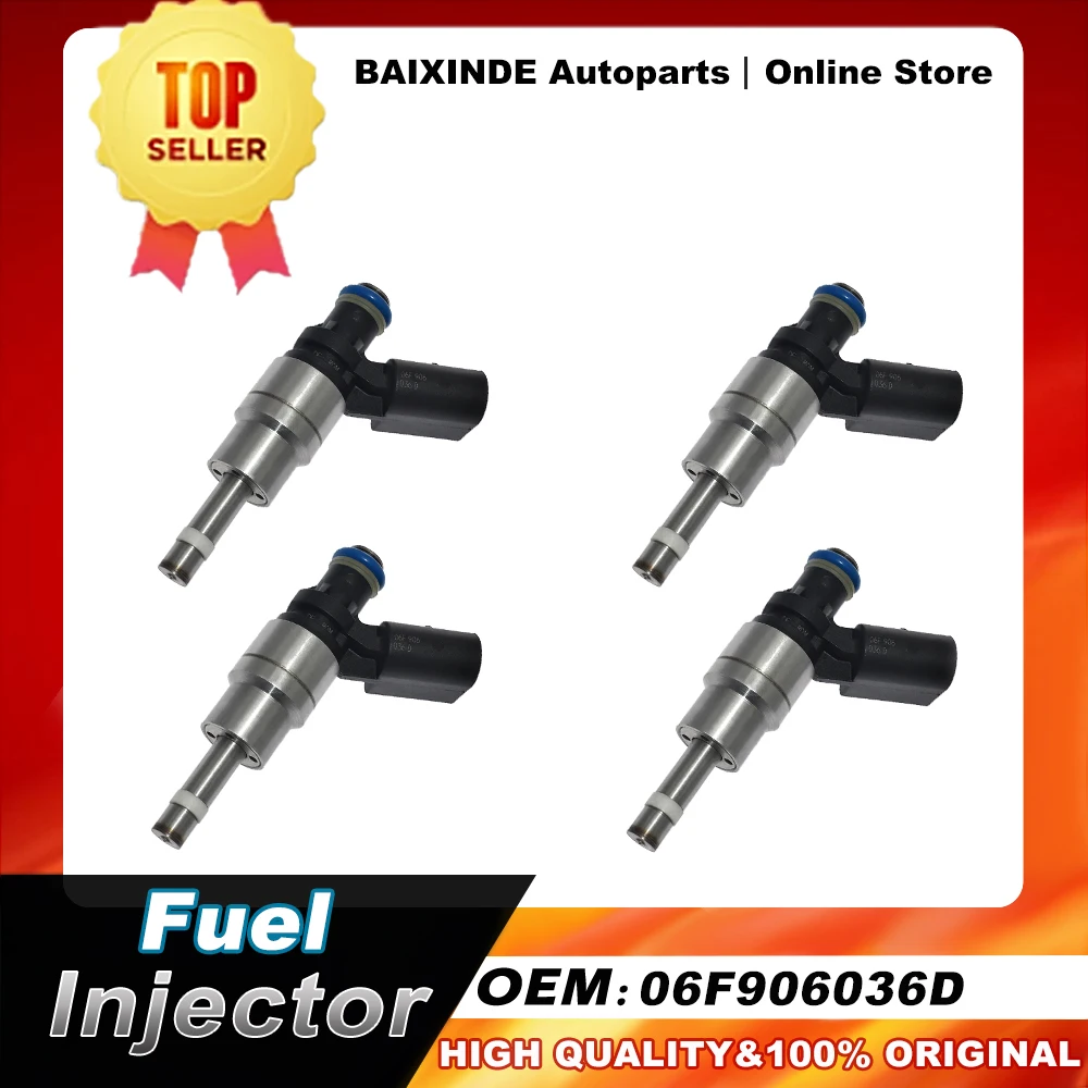 1/4PCS OEM 06F906036D 0261500011 Fuel Injector Nozzle For Audi A4 8E 8E5 B6 S4 Avant Quattro 2001 -2005 2.0 FSI