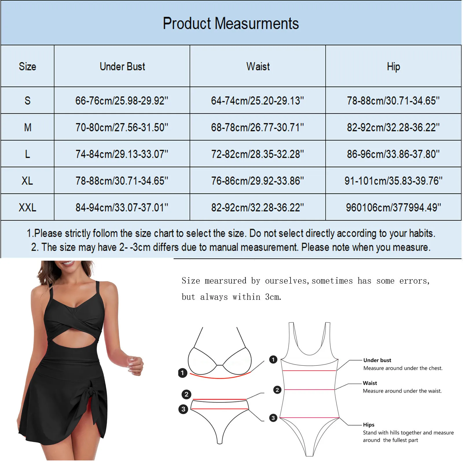 Zestawy Bikini Dla Nastolatków Kobiety 1-częściowy Strój Kąpielowy Strój Kąpielowy Push Up Strój Kąpielowy Wycięcie V Szyja Uroczy Krawat Węzeł