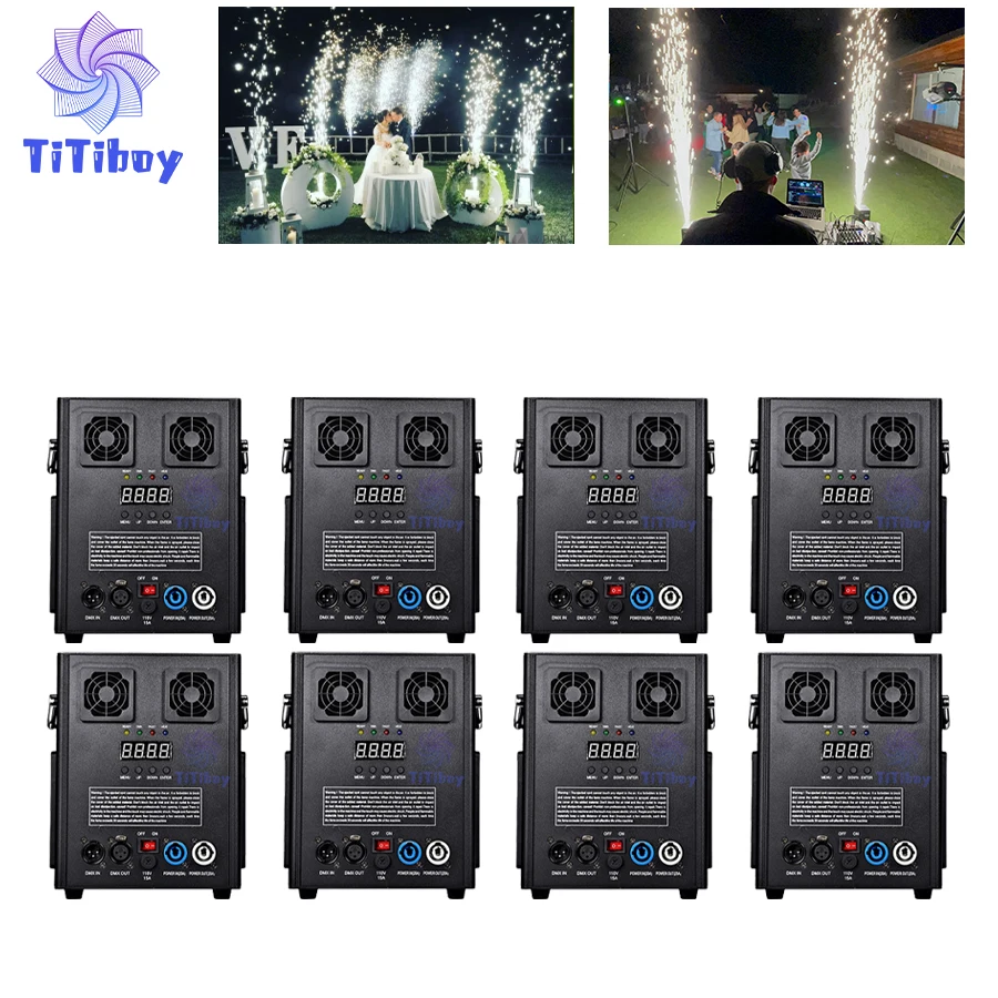 

0 Tax 8Pcs 600W Cold Spark Fountain Machine DMX Remote Control Special Effect Machine For Dj Bar Disco Wedding Party Chrismas