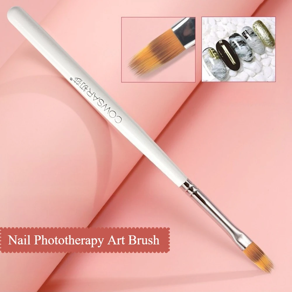 

1Pc Nail Art Pen Halo Gradient UV Gel Brushes Drawing Lines Lace Sweeping Painting Brush White Handle Manicure Tools