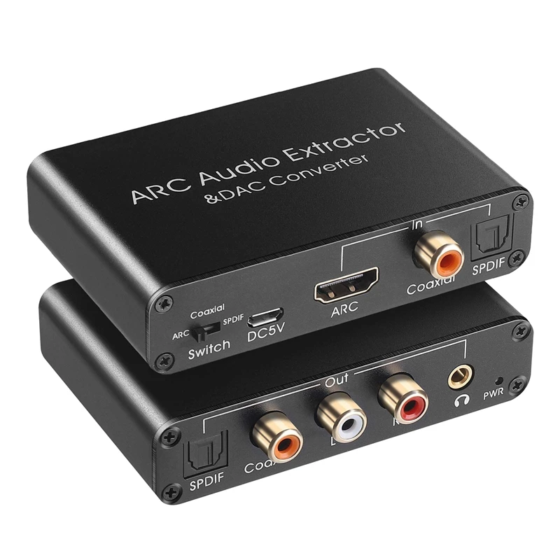 Audio Extractor 192Khz DAC Converter ARC Audio Extractor Support Digital HDMI-Compatible Audio To Analog Stereo Audio