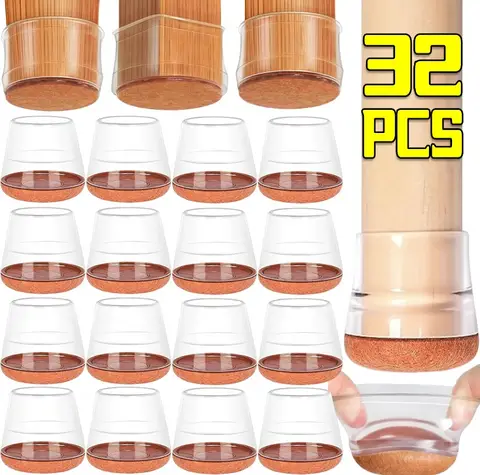 1/32PCS 실리콘 의자 다리 보호대 테이블 다리 캡 양말 플러그 커버 양말 플러그 커버 가구 미끄럼 방지 레벨링 발 패드
